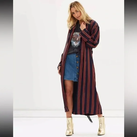NWT! FP Free People Atrium Striped Duster Sz XS - Picture 4 of 14